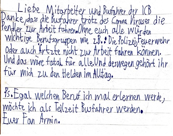 Brief von Armin